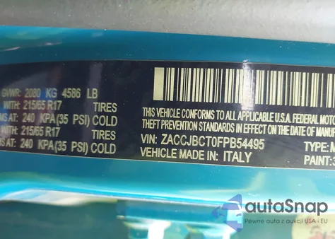 2015 Jeep Renegade Trailhawk z USA, uszkodzony, nr VIN ZACCJBCT0FPB54495